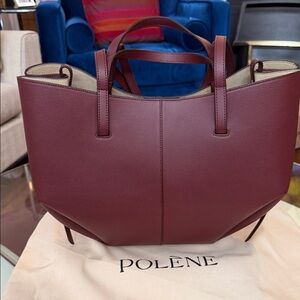 Brand new Polene Cyme Tote beautiful Burgundy Italian
Textured leather
